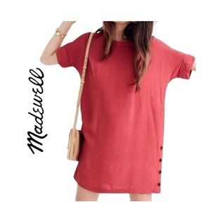 Madewell Journal Side Button Coral‎ Pink Dress Size Extra Small